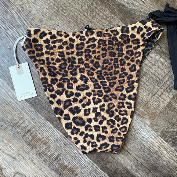 Good American Women Perfect Bikini Triangle - Leopard & Black Bottoms -New W/Tag - Picture 5 of 13